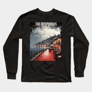 The Bosphorus Turkey Vintage Retro Travel Tourism Long Sleeve T-Shirt